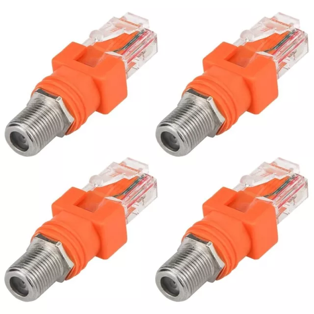 Coaxial to Ethernet Adapter, 4 Pack Coax  F Female to RJ45 Male Converter4181