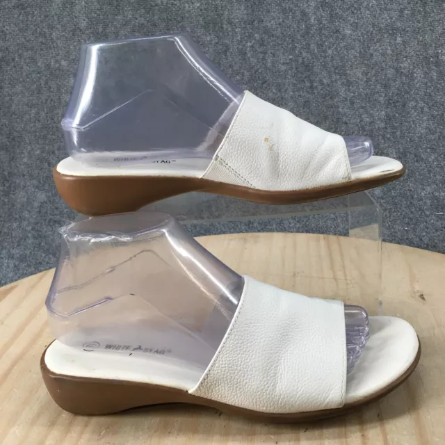 White Stags Sandals Womens 7.5 Slide Flats Slip On Off White Casual Open Toe