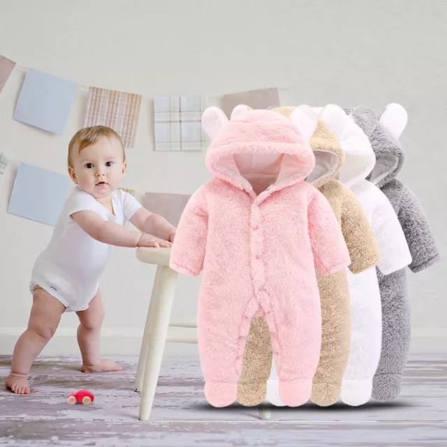 Abito tuta neonato bambino bambina bambini orso con cappuccio abiti
