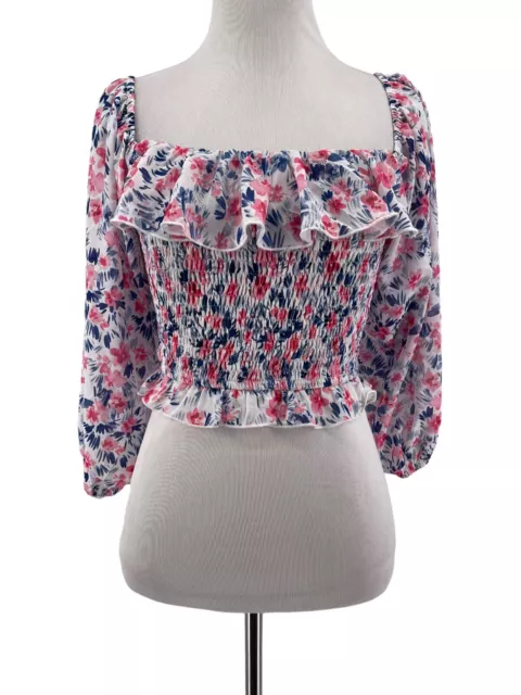 YUMI KIM WOMEN'S Bliss Pink Off The Shoulder Floral Print Crop Top Size ...