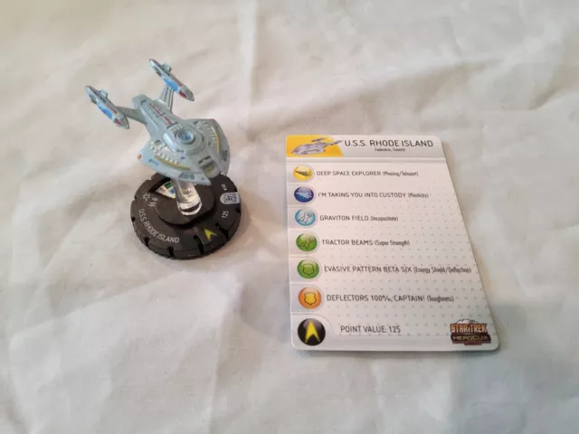 VINTAGE HEROCLIX STAR TREK TACTICS: U.S.S RHODE ISLAND #102, w/CARD, VERY CLEAN