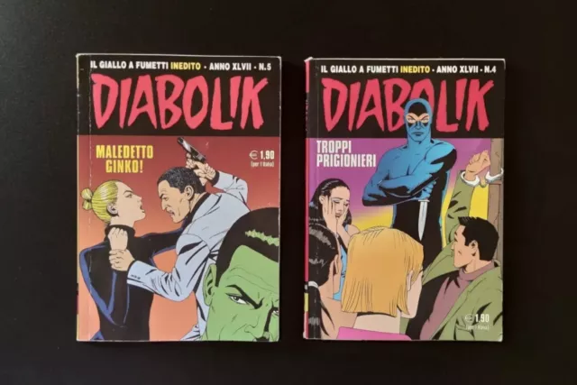 Lotto 2 Fumetti Diabolik - Comics - Anno XLVII N.4 e N.5 - Inedito - Diabolik