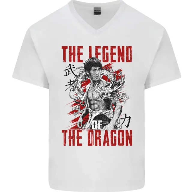 T-shirt da uomo scollo a V cotone Legend of the Dragon MMA film arti marziali 3