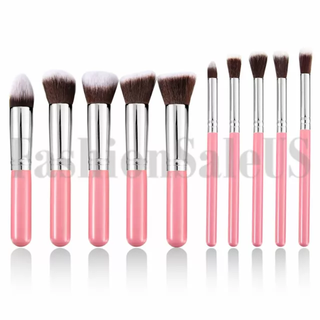 10Pc Makeup Brushes Tool Set Cosmetic Eyeshadow Face Powder Foundation Lip Brush 3