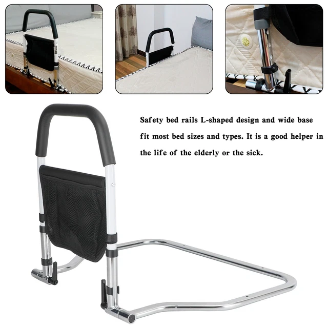 FOLDABLE BED RAIL Safety Assist Handle Hand Guard Grab Bar Elderly