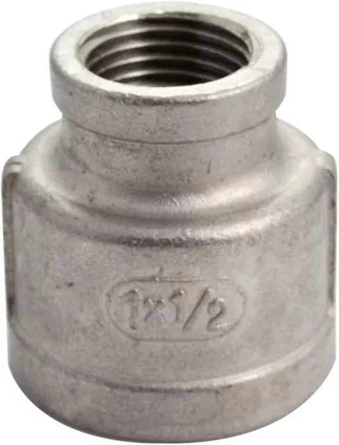 1" Female to 1/2" Female NPT Threaded Reducer Reducing Coupling Stainless Socket