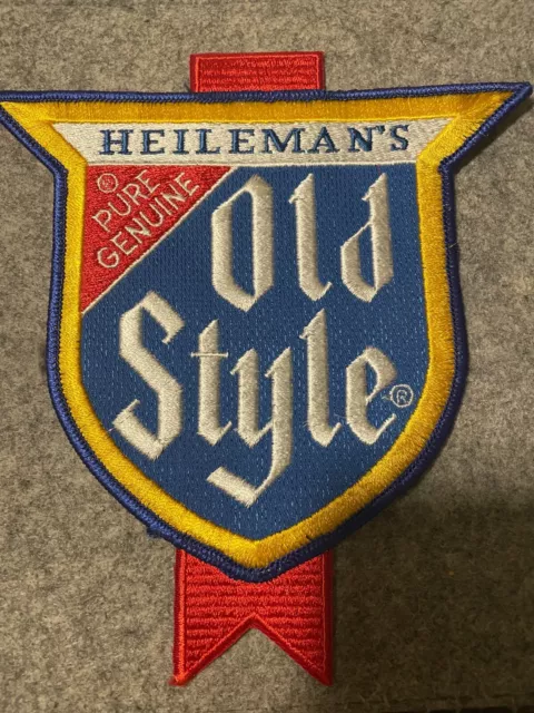 VINTAGE 70s HEILMAN'S OLD STYLE BEER EMBROIDERED DRIVER JACKET PATCH WISCONSIN