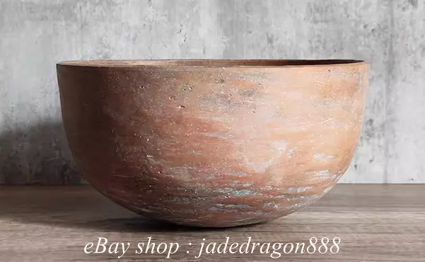 9.2" Old Chinese Ancient Neolithic Majiayao Culture Red Pottery Bowl Bowls