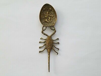 Museum piece - Antique South Asia India Deccan Krishna Ritual Brass Spoon