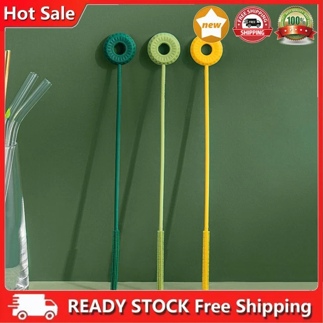 Cepillo de limpieza de paja de silicona reutilizable limpiador de tubos de silicona gadgets Kichen