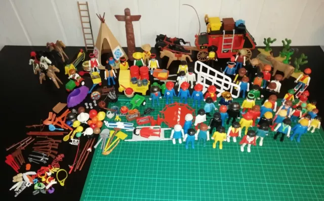 Playmobil, Konvolut, große Sammlung aus den 80ern, Western, Indianer, Figuren...