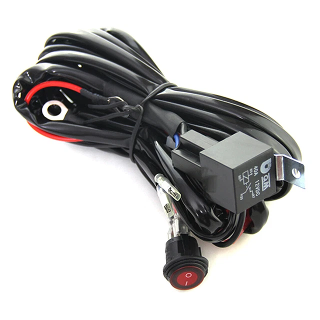 Light Bar Wiring Harness Kit Waterproof On/Off Switch 40A 12V Power Relay Blade