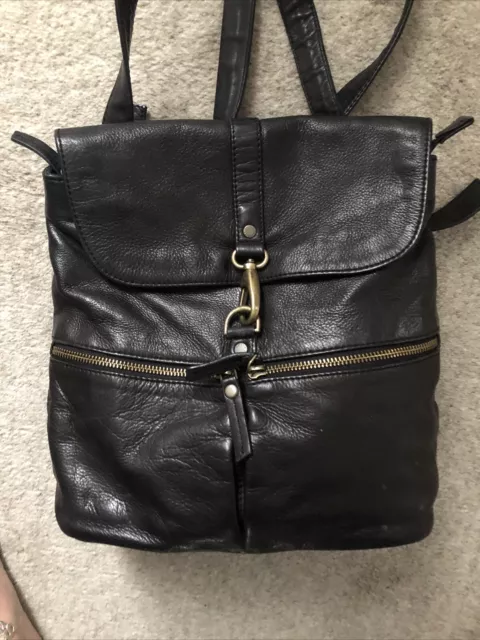 FATFACE PIA MULTIFUNCTIONAL Leather Backpack Rucksack Black RRP 89 PRELOVED 40.00 PicClick UK