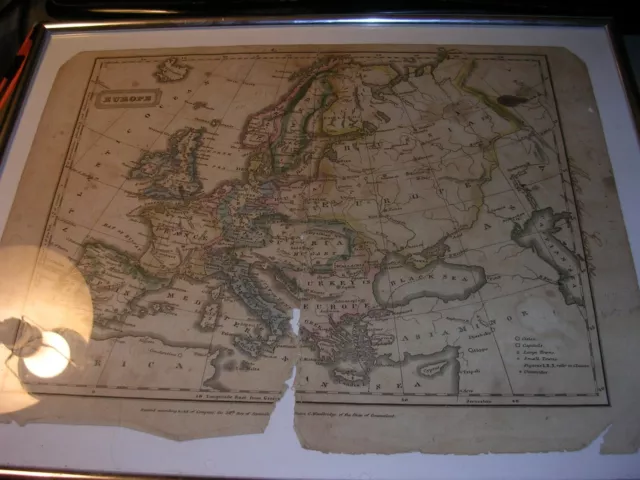 Antique Map 1821 Map of Europe