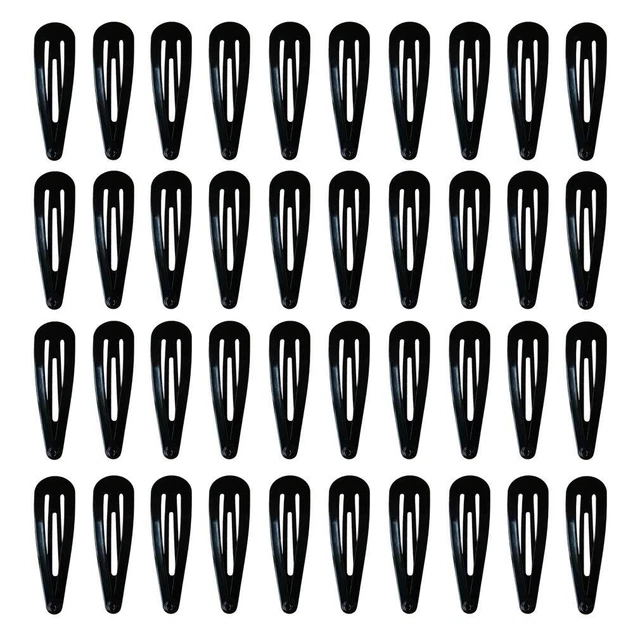 40 Pack Black 2 Inch Barrettes Women Hair Clips Accessories