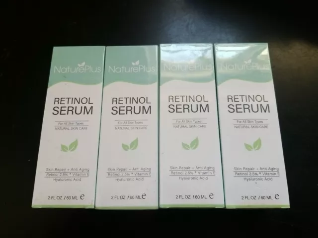 4 PACK - Retinol Serum 2.5% with Hyaluronic Acid, Vitamin E Face Serum