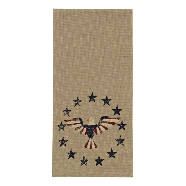 New Primitive Americana Patriotic AMERICAN EAGLE STAR KITCHEN TOWEL Dishtowel