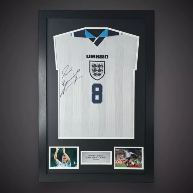 Paul Gascoigne Hand Signed And Framed England Football Shirt With COA £199