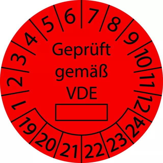 Geprüft gemäß VDE Prüfetiketten 20-30 mm Prüfplaketten Aufkleber Sticker