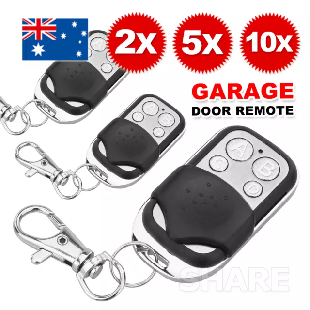 2x Universal Replacement Garage Door Car Gate Cloning Remote Control Key Fob 433