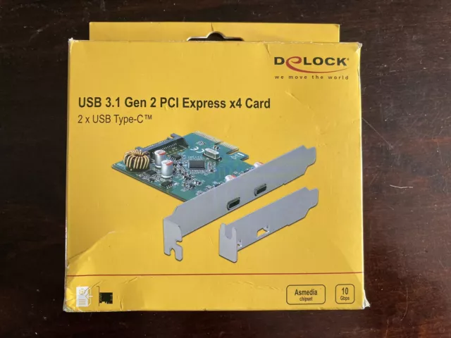 Delock USB 3.1 Gen 2 PCI Express x4 Card 2x USB Type-C 90397, neu