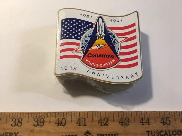 Nasa Shuttle  Columbia Young-Crippen 10Th Anniversary Space  Decal Sticker 4"