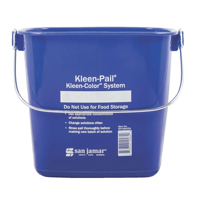 San Jamar KP196KCBL Kleen-Pail 6 Quart Blue General Use Pail