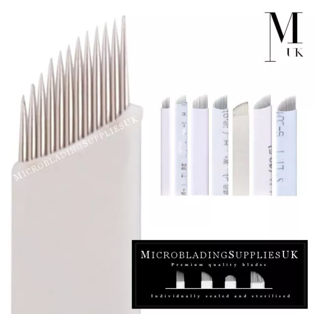 Microblading Blades Needles Eyebrow Tattoo Powder Brow Makeup Manual Sterile UK