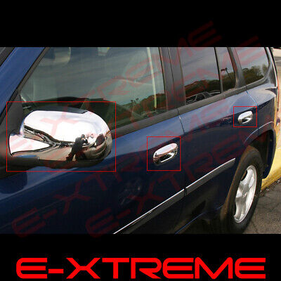 For Chevy 2002-04 05 06 07 08 09 Trailblazer 4 Door Handle+F Mirror Chrome Cover
