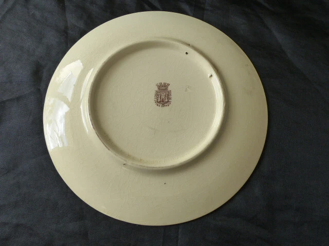 ANCIENNE ASSIETTE FAIENCE De Gien Fables De Lafontaine Le Renard Et La