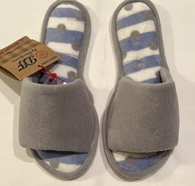 Womens Dearfoams Memory Foam Slippers Size Small 5-6 NWT