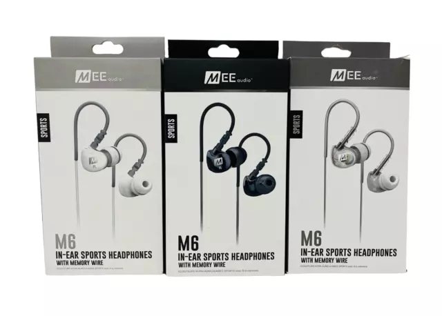 MEE Audio M6 In Ear Sport Kopfhörer Memory Wire Alle Farben