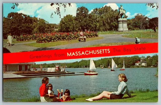 Massachusetts - Greetings - The Bay State - Vintage Postcards - Unposted