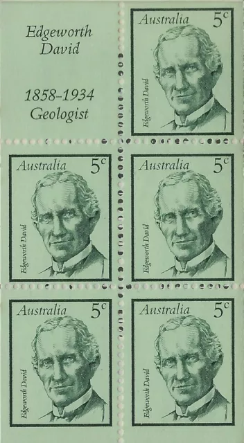 1968 5c 'Famous Australians' Stamp Booklet - Edition V68/3 :Muh 3