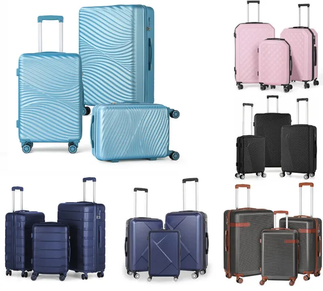 3pcs Luggage Suitcase ABS + PC Hardshell Lightweight Spinner Wheels TSA Lock
