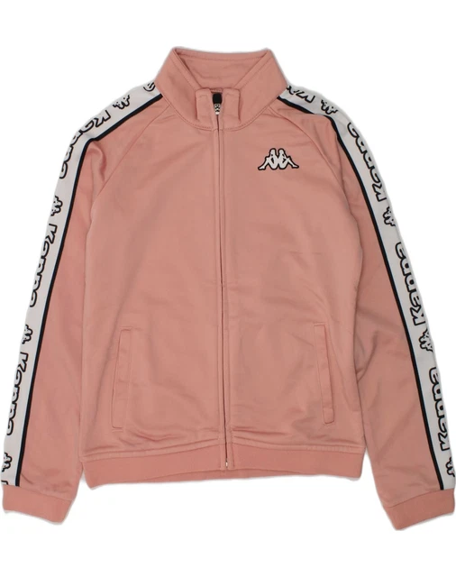 KAPPA Girls Graphic Tracksuit Top Jacket 9-10 Years Pink Polyester AD08