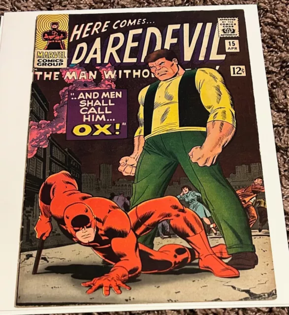 Daredevil #15  Silver Age Marvel Comic  1966  Higher Grade  1st Appearance Ox