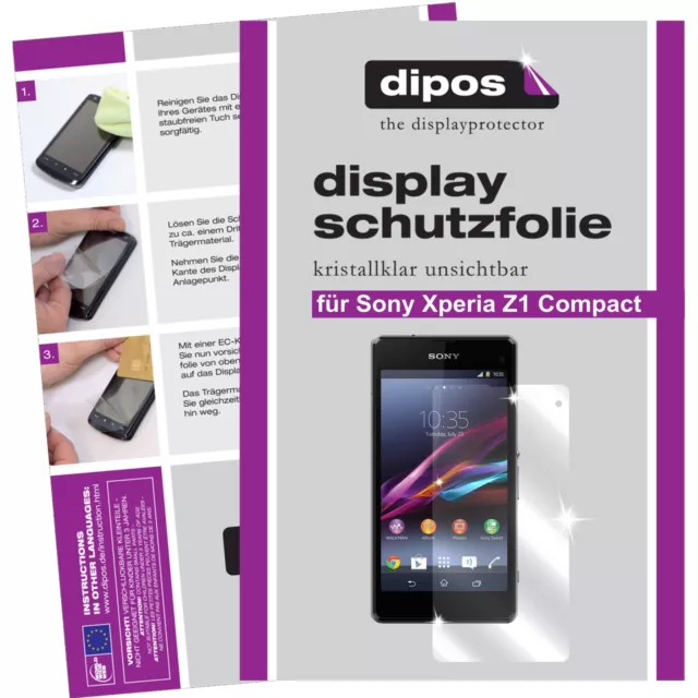 Schutzfolie für Sony Xperia Z1 Compact  klar Display Folie dipos