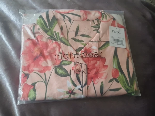 Top a maniche corte e pantaloncini nuovi con etichette next per ragazze Flower Peach con bottoni set pigiama abbigliamento da notte