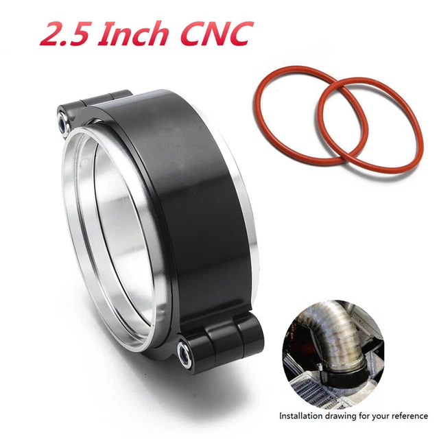 CNC Aluminum Exhaust Clamp Flange Assembly For 2.5 Inch Turbo Dump Pipe Downipes