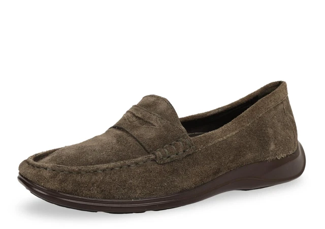 COLE HAAN OLIVE Green Suede Upper Slip On Moccasin Style  display picture 1