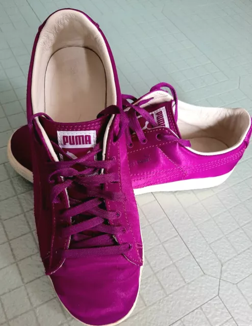 PUMA SERGIO ROSSI ladies purple satin trainers UK 8 EUR 42