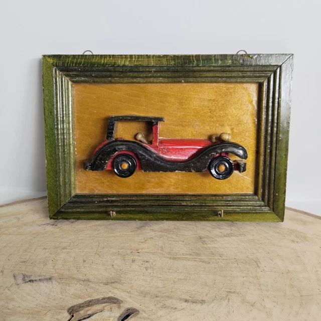 Cadre Photo Suspendu Pour Rétroviseur De Voiture - En Bois Naturel - 9,9x6,85 Cm - Chaîne 50 Cm - Décoration Auto Personnelle