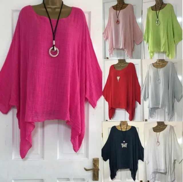 UK Plus Size Womens Batwing Sleeve T Shirts Summer Loose Baggy Tunic Tops Blouse 3