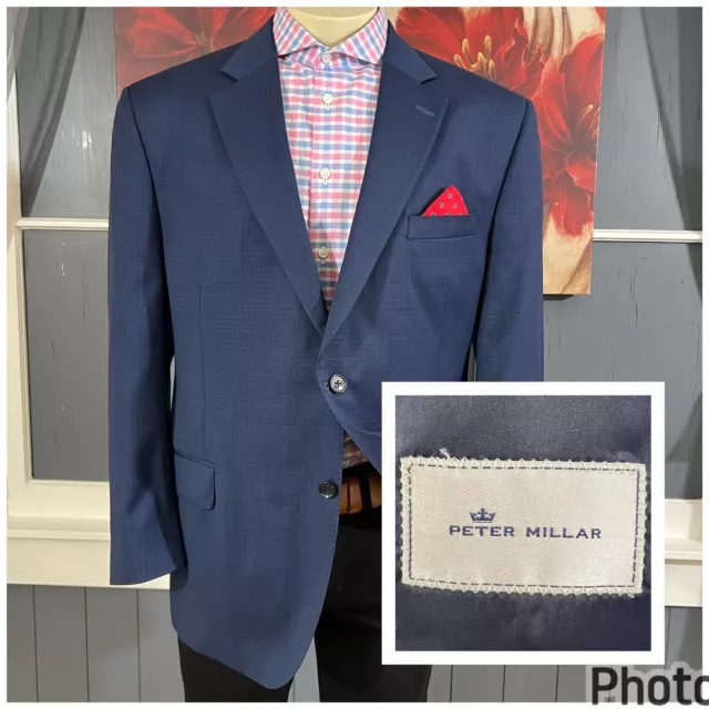 Peter Millar Blazer Mens 48R Wool Navy Sport Coat Suit Jacket