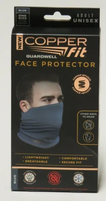 Guardwell Copper Fit Face Protector Mask Neck Gaiter- Color Blue