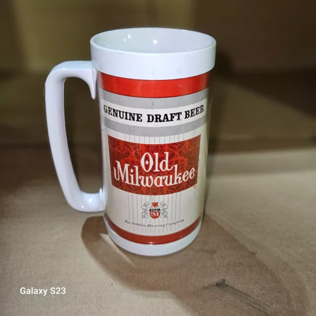 Vintage Old Milwaukee 16oz Thermo Serv Mug Schlitz Brewing 