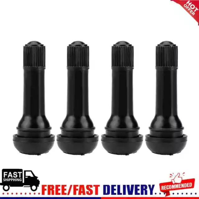 4pcs Rubber TR414 Snap-in Car Wheel Tubeless Tyre Valve Stems Dust Caps