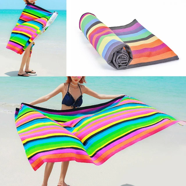 Striped Extra Large Microfibre Lightweight Beach Towel Quick Dry Travel Towel