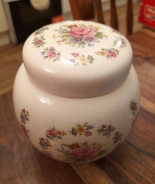 COOKIE JAR SADLER England Retro Vintage Tea Caddy Ginger Jar with Lid